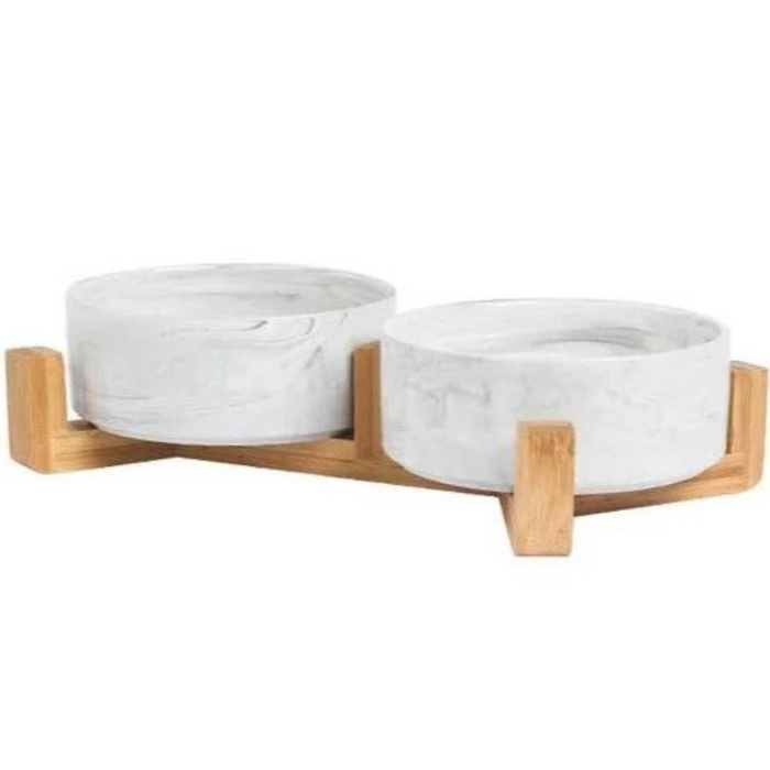 Runde keramiske katteskåle