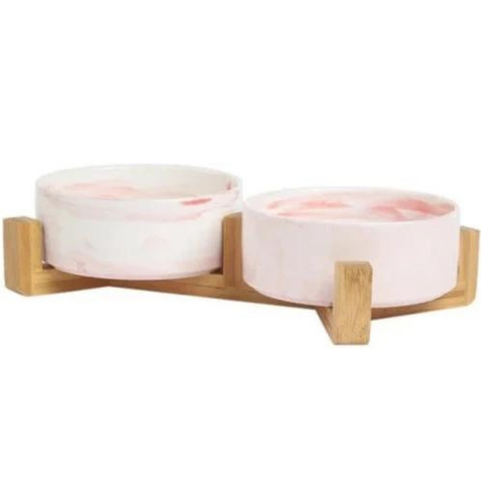 Runde keramiske katteskåle