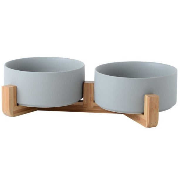 Runde keramiske katteskåle