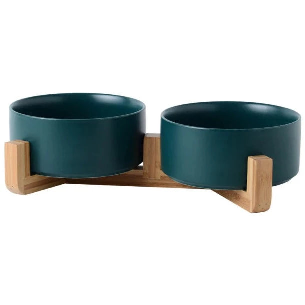 Runde keramiske katteskåle