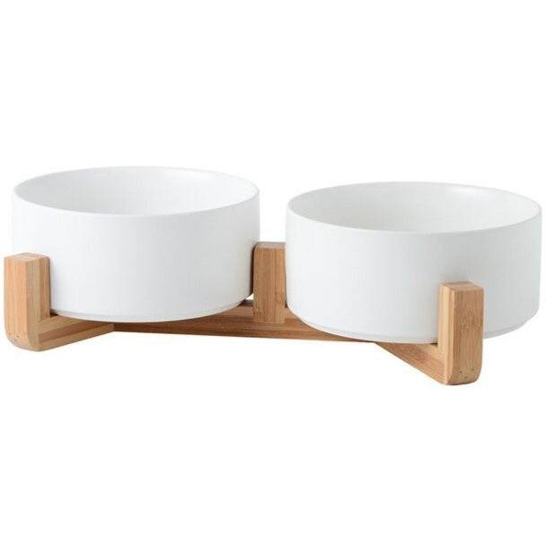 Runde keramiske katteskåle