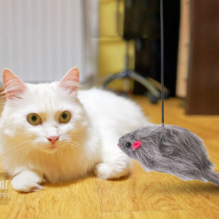 Hængende mus med sugekop - Kattelegetøj