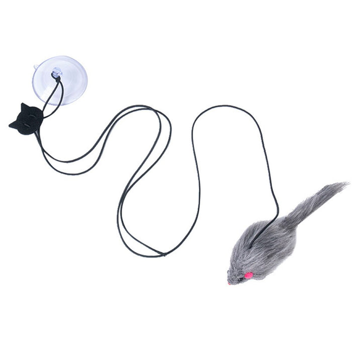 Hængende mus med sugekop - Kattelegetøj